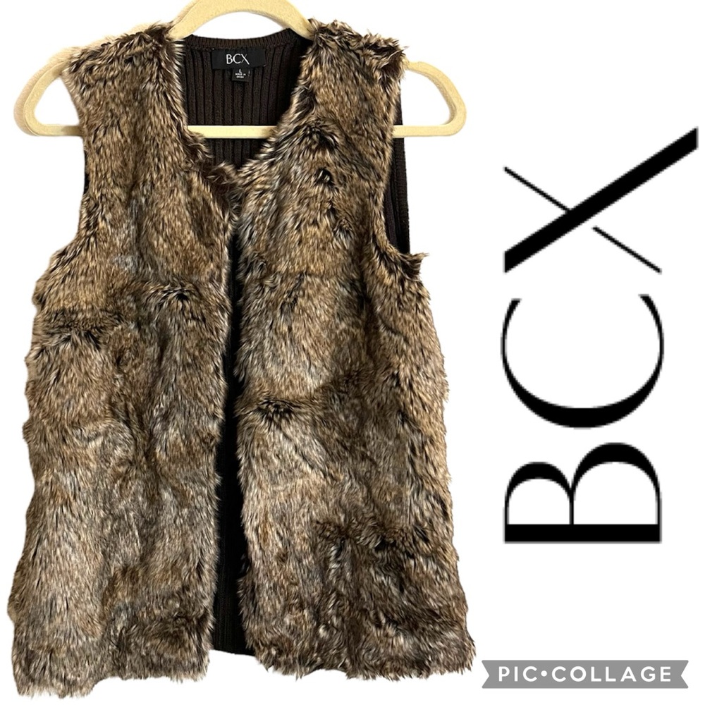 BCX Faux Fur Vest NWT
